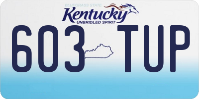 KY license plate 603TUP