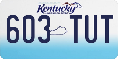 KY license plate 603TUT