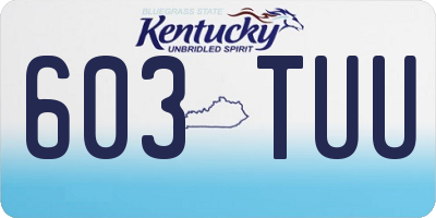 KY license plate 603TUU