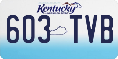KY license plate 603TVB