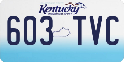 KY license plate 603TVC