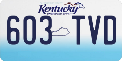 KY license plate 603TVD