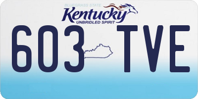 KY license plate 603TVE