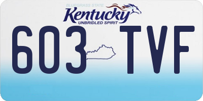 KY license plate 603TVF