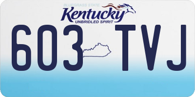 KY license plate 603TVJ