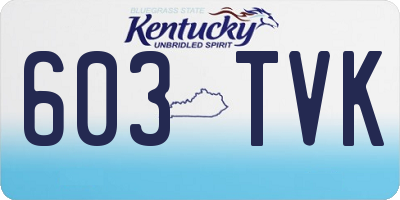 KY license plate 603TVK