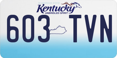 KY license plate 603TVN