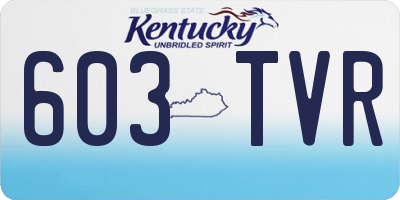 KY license plate 603TVR