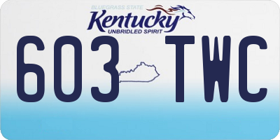 KY license plate 603TWC