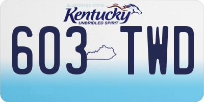 KY license plate 603TWD