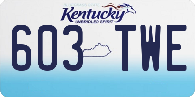 KY license plate 603TWE