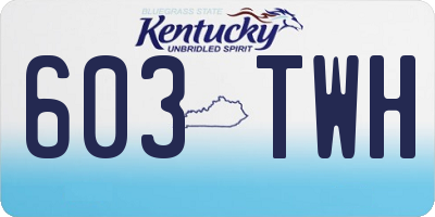 KY license plate 603TWH