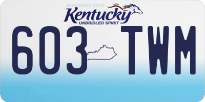 KY license plate 603TWM