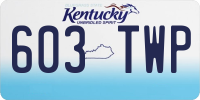 KY license plate 603TWP
