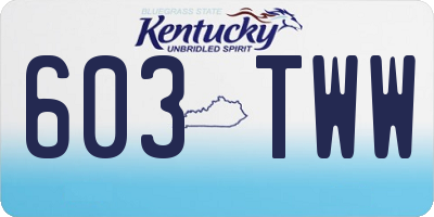KY license plate 603TWW