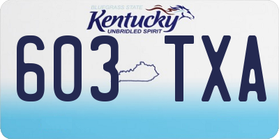 KY license plate 603TXA