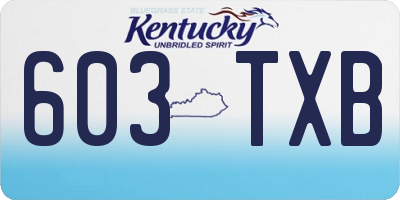 KY license plate 603TXB