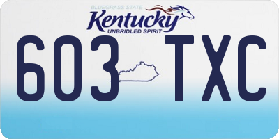 KY license plate 603TXC