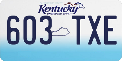 KY license plate 603TXE
