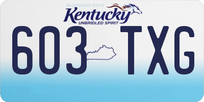 KY license plate 603TXG