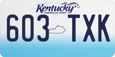 KY license plate 603TXK