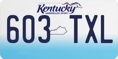 KY license plate 603TXL