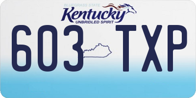 KY license plate 603TXP