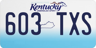 KY license plate 603TXS