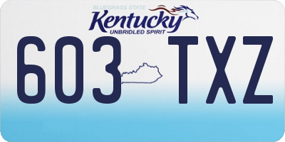 KY license plate 603TXZ