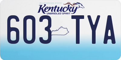 KY license plate 603TYA