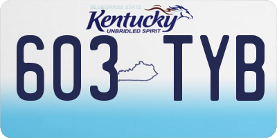 KY license plate 603TYB