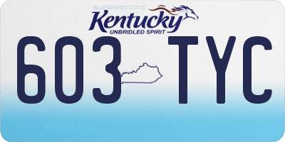 KY license plate 603TYC