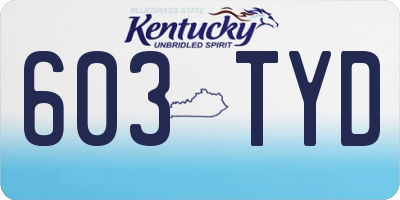 KY license plate 603TYD
