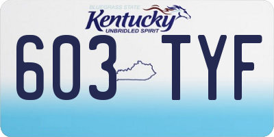 KY license plate 603TYF