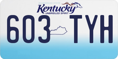 KY license plate 603TYH