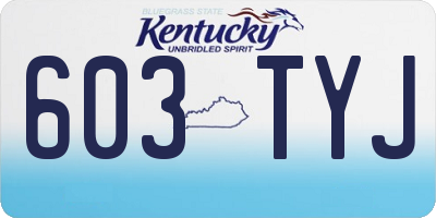 KY license plate 603TYJ