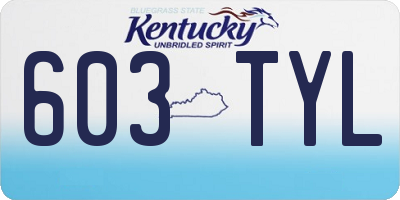 KY license plate 603TYL