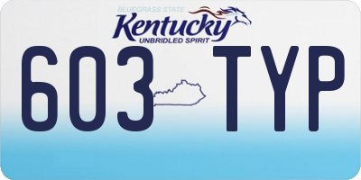 KY license plate 603TYP