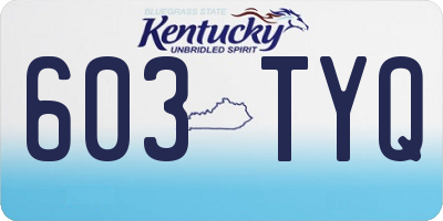 KY license plate 603TYQ