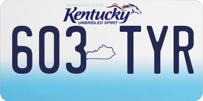 KY license plate 603TYR