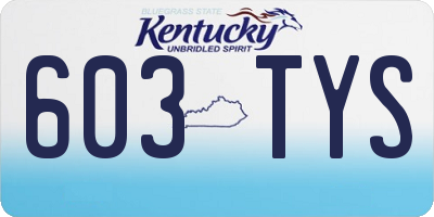 KY license plate 603TYS