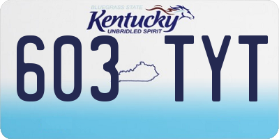 KY license plate 603TYT