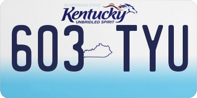 KY license plate 603TYU