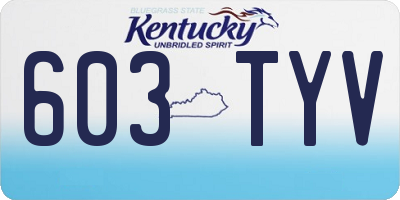 KY license plate 603TYV