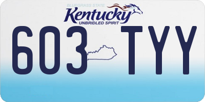 KY license plate 603TYY