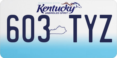 KY license plate 603TYZ