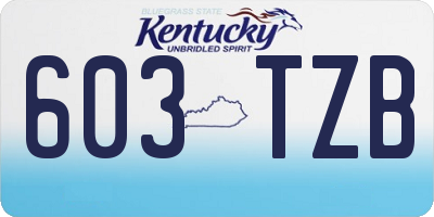 KY license plate 603TZB