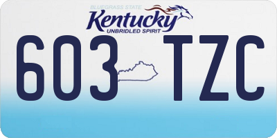 KY license plate 603TZC
