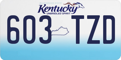 KY license plate 603TZD