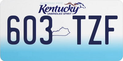 KY license plate 603TZF